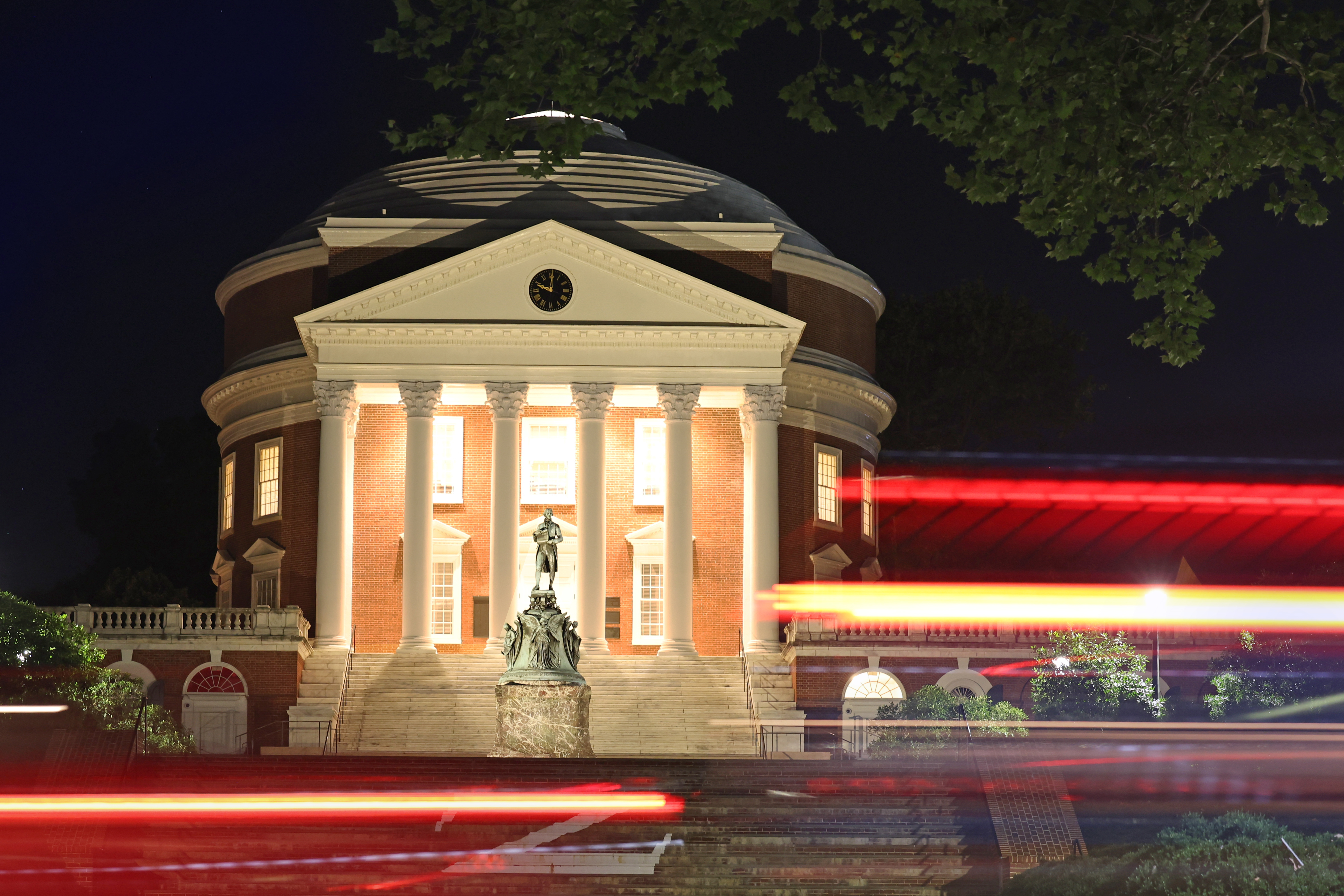 Long exposure photo of the Rotunda at night