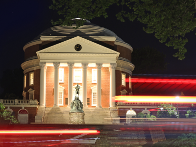 Long exposure photo of the Rotunda at night