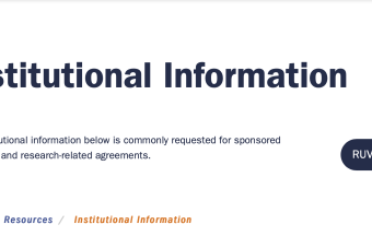 Screenshot of Institutional Information page